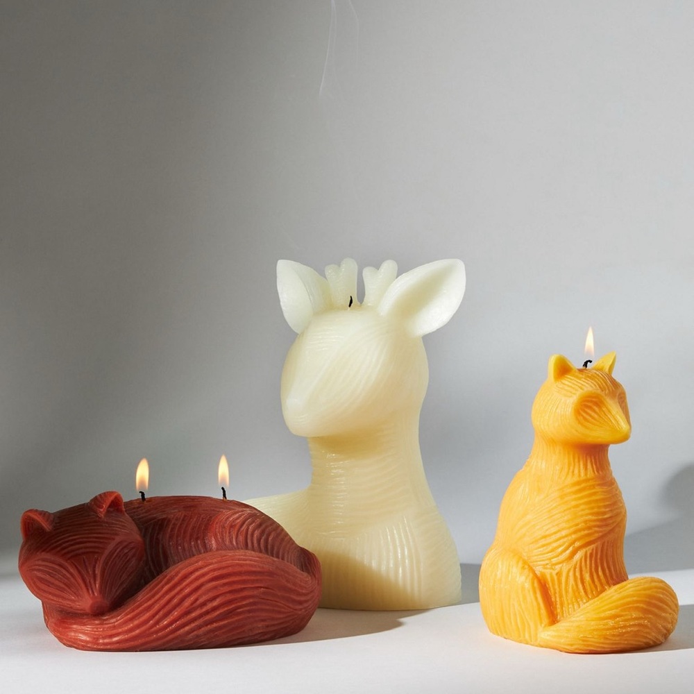Anthropologie Woodland Shaped Wax Candle, NIB